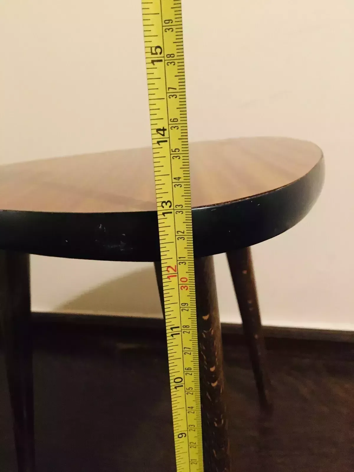 Mid Century Atomic Guitar Pick Tripod Table Plant Stand Vintage Side Table photo vinterior