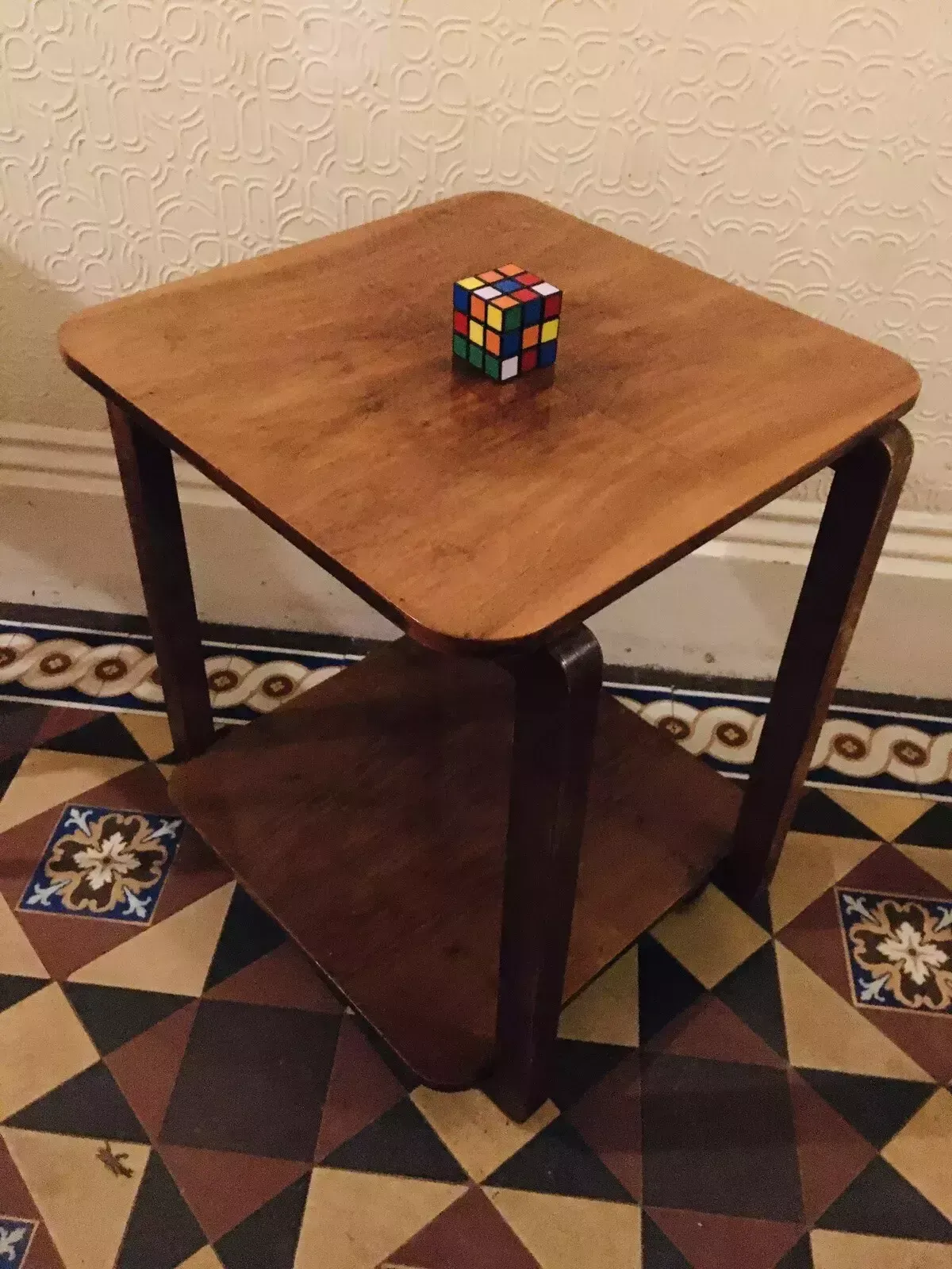 Furniture Art Deco Trolley Walnut Veneered Side Table 1930's Drinks Trolley photo