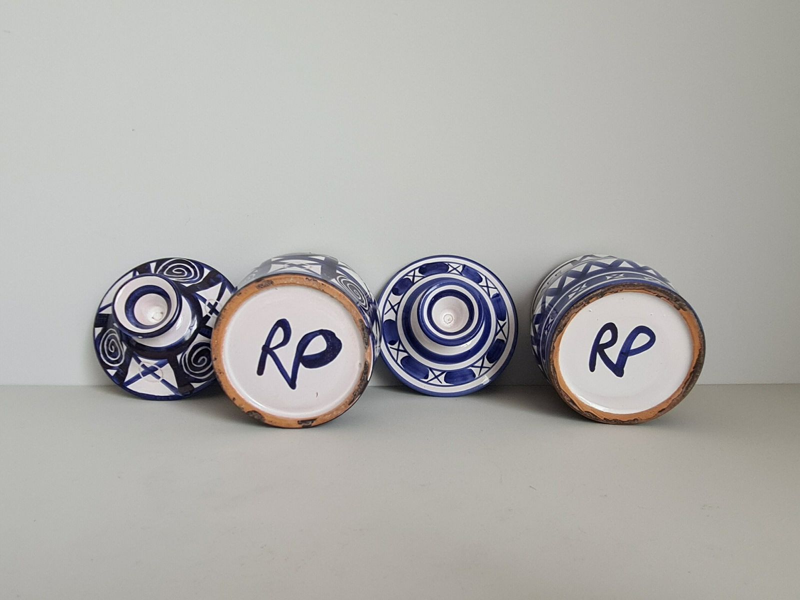 Rare Coffee And Tea Pots Signed R.P. Robert Picault Bleu Vallauris/ 1950 / Ceramic / Vintage / French Riviera / Mediterranean Style / 20th photo for sale