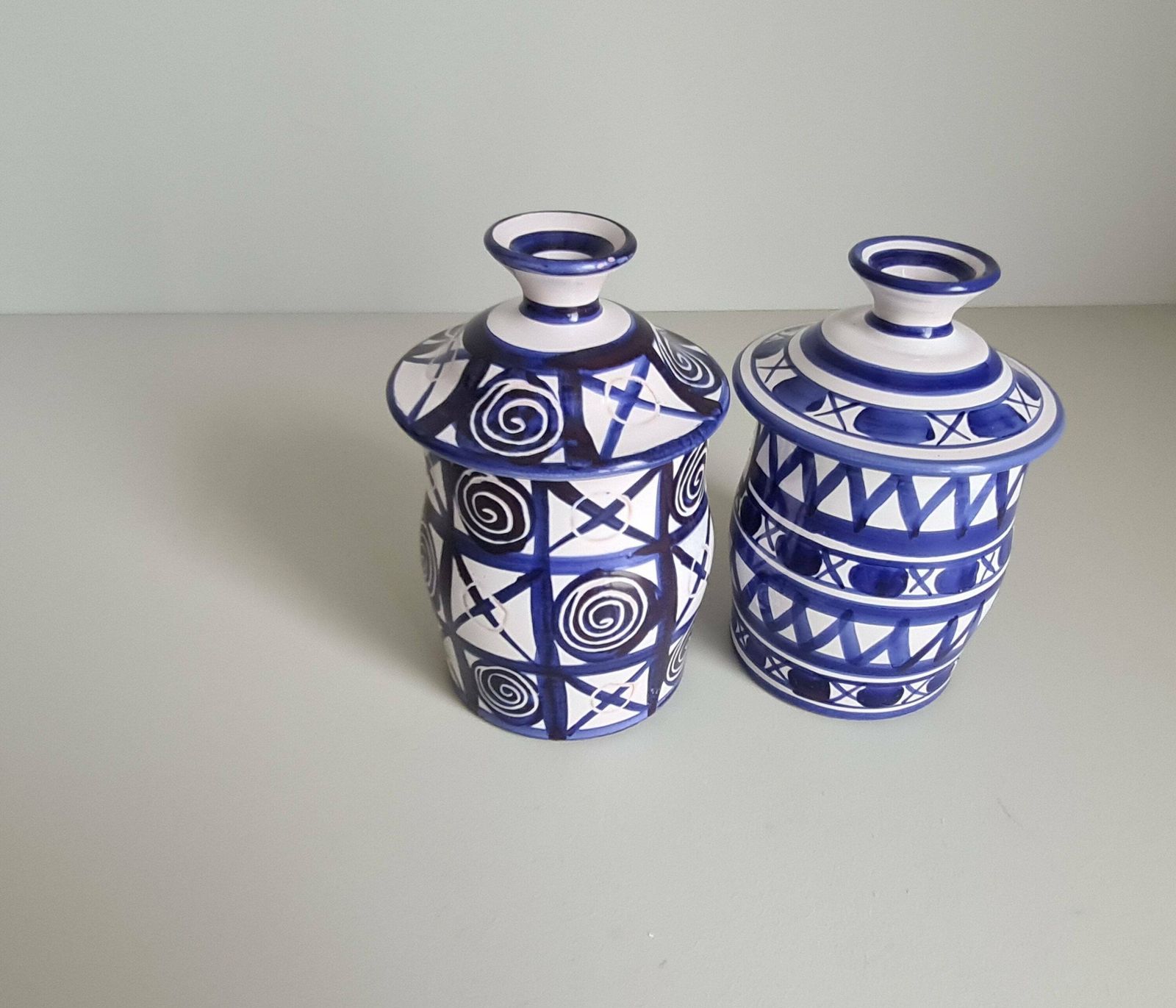 Rare Coffee And Tea Pots Signed R.P. Robert Picault Bleu Vallauris/ 1950 / Ceramic / Vintage / French Riviera / Mediterranean Style / 20th photo vintage
