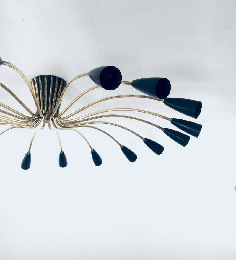 Verlichting 'Sputnik' 18 Arms Plafondlamp Van Kaiser Leuchten, Duitsland, Ca. Jaren 1950 photo