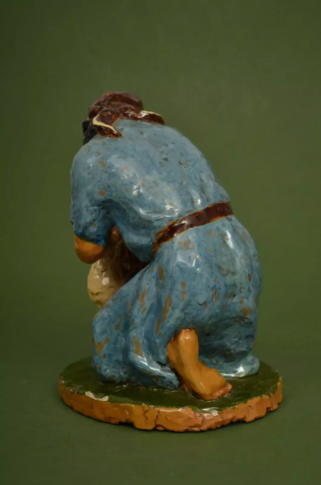 Ceramic Figure Girl With A Goose photo Home Decor
