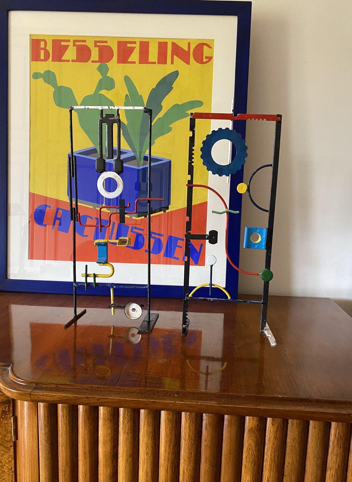 Modern Abstract Lacquered Metal Set Of 2 Sculptures, France Ca. 1930 photo 400.0