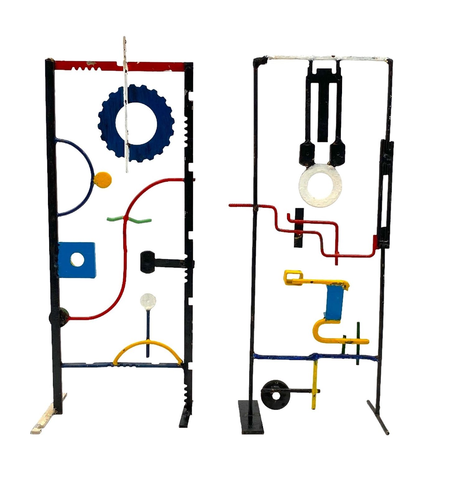 photo furniture Modern Abstract Lacquered Metal Set Of 2 Sculptures, France Ca. 1930