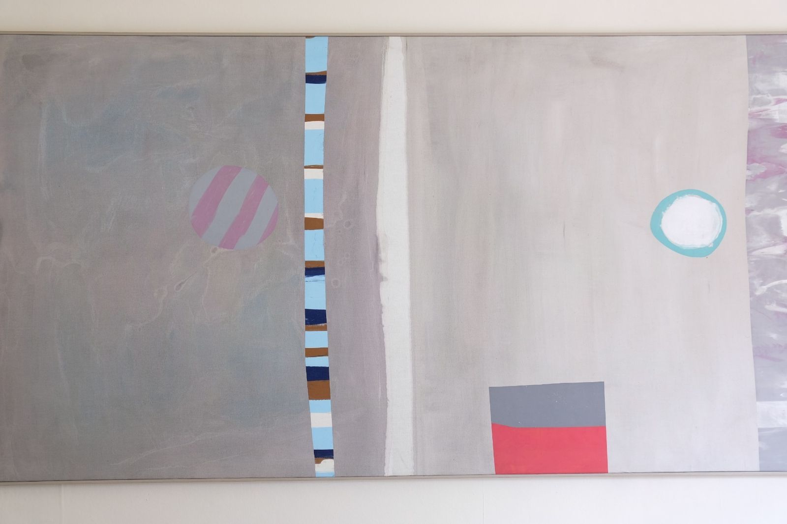Extra Large Neutral Abstract Oil Painting On Canvas In Soft Greige Tones photo for sale