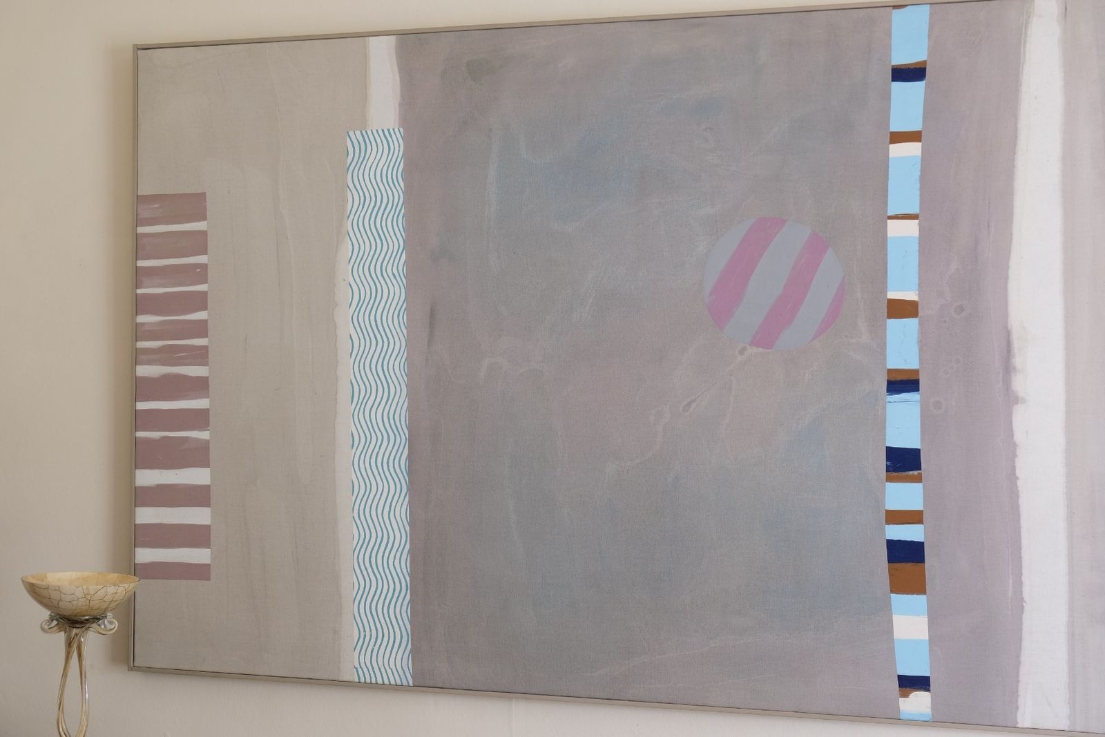 Extra Large Neutral Abstract Oil Painting On Canvas In Soft Greige Tones photo 1180.0
