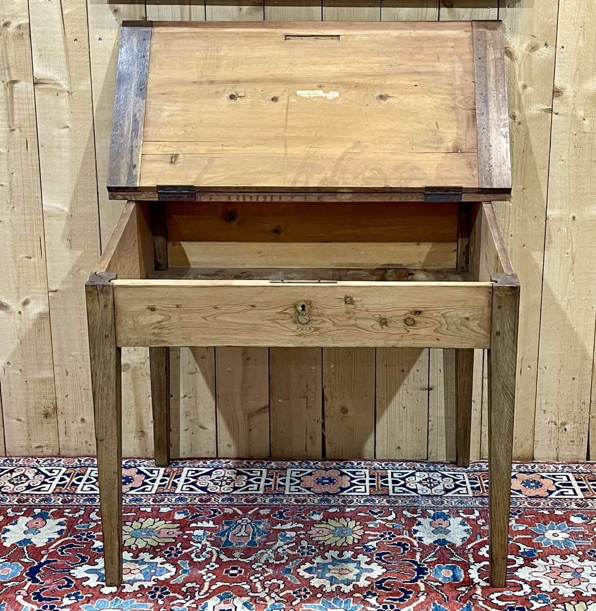 Rustic Sloping Desk From The 19th Century In Oak And Fir photo Furniture