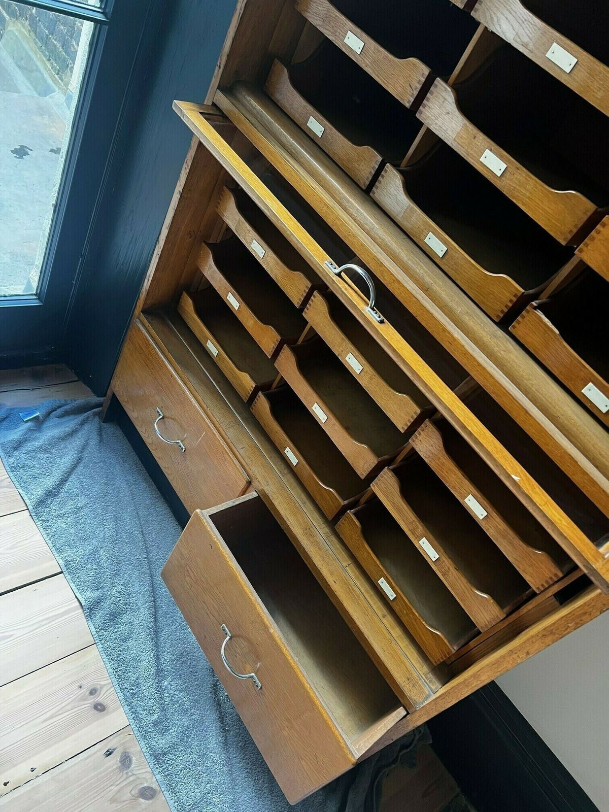 Flip Up Haberdashery Cabinet, Early 20th Century photo vintage