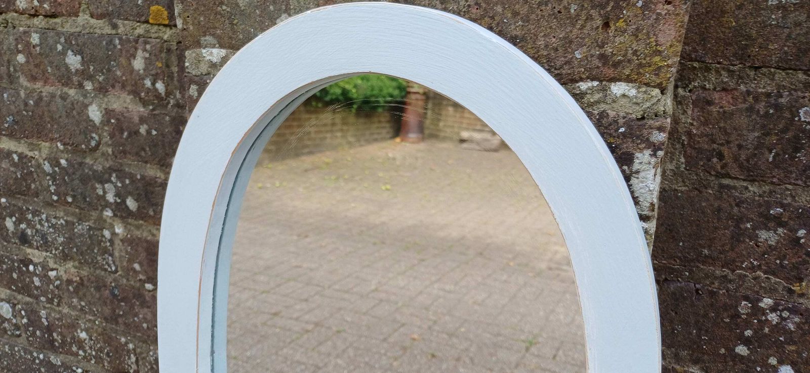 Large Painted Shabby Chic Mirror In Farrow And Ball Light Blue. photo furniture