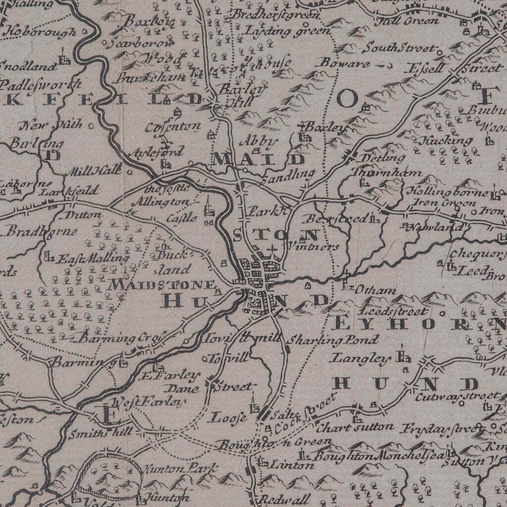 photo for sale Large Antique Lithography Map Of Kent, English, Cartography, Robert Morden, 1700