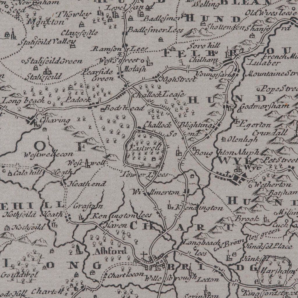 Art Large Antique Lithography Map Of Kent, English, Cartography, Robert Morden, 1700 photo