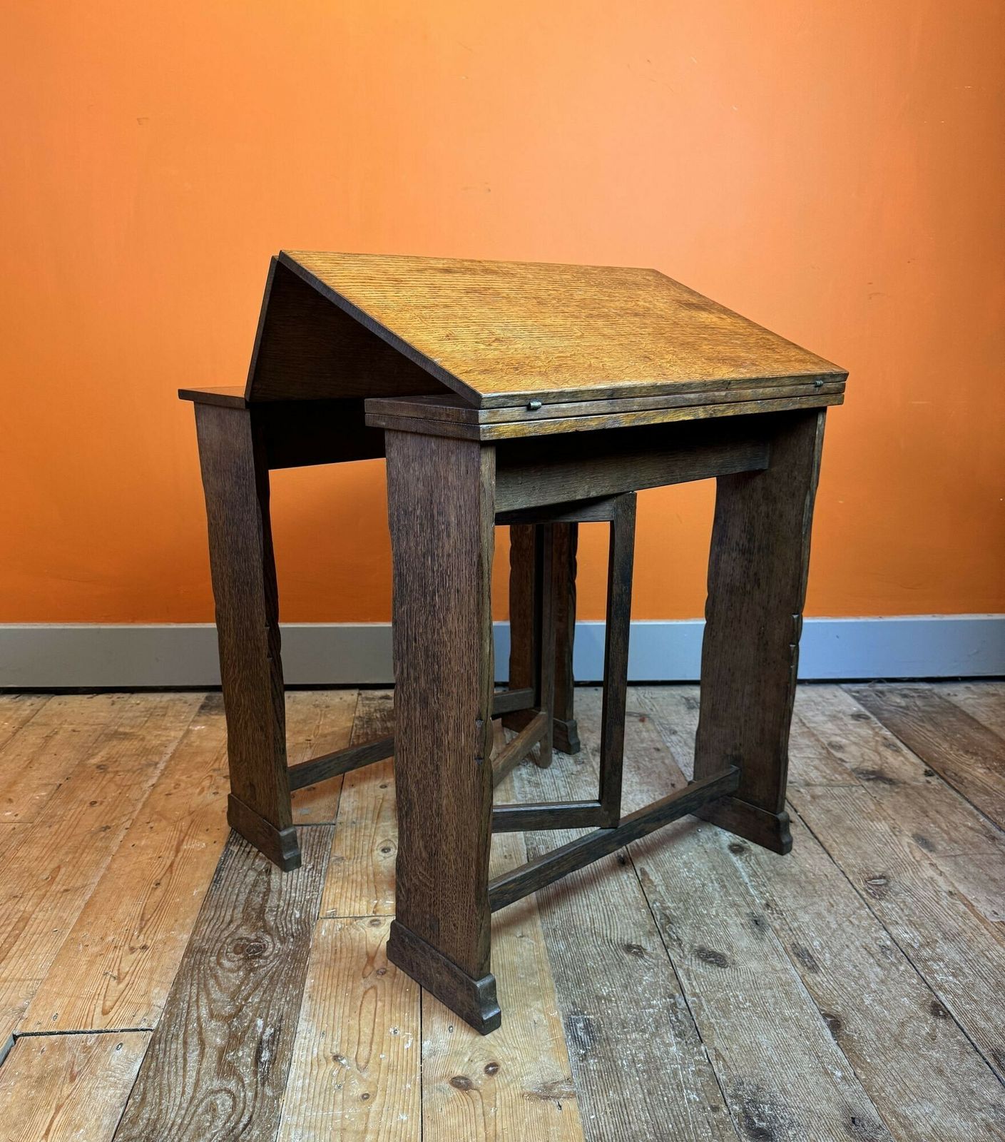 Cotswolds School Metamorphic Oak Table Attributed To Fred F. Foster