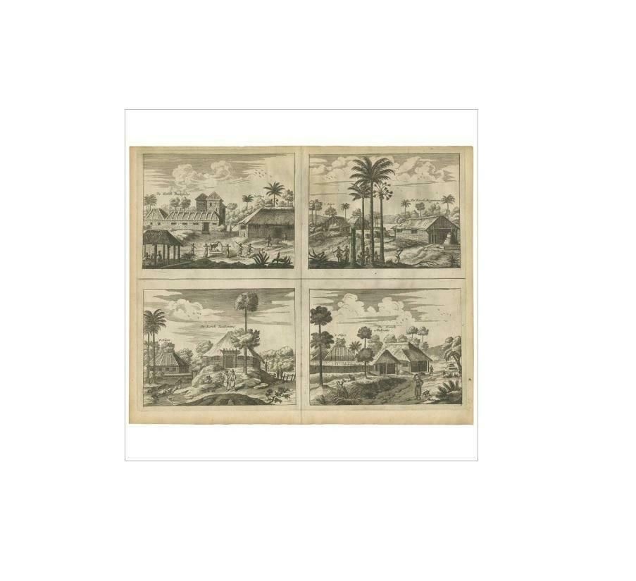 Antique Print Of The Churches Of Poelepolay, Mogommate, Tambamme And Mulipatto photo for sale