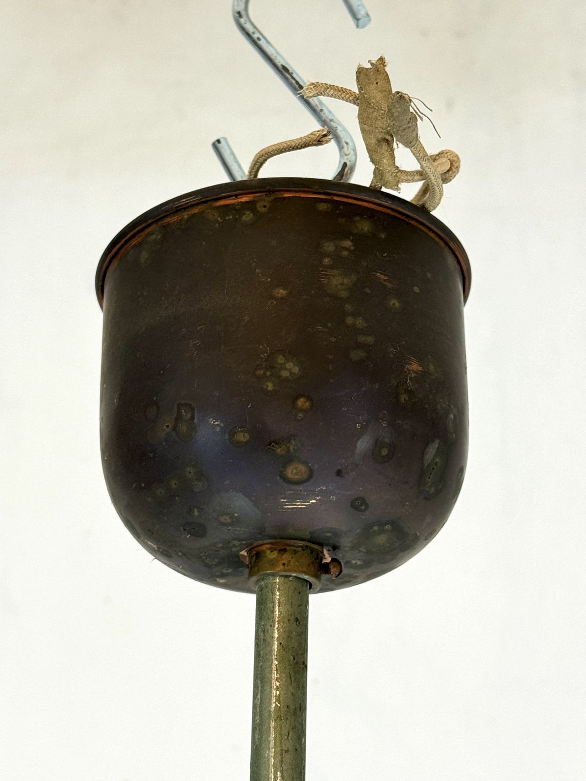 Pietro Chiesa, Art Deco Chandelier In Solid Lacquered Brass And Glass. Italy 1930s photo buy
