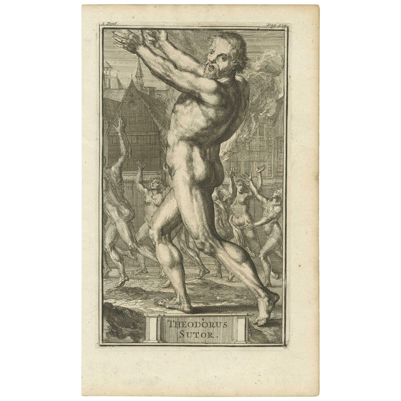 Antique Portrait Of Theodorus Sutor By R. De Hooghe, 1701