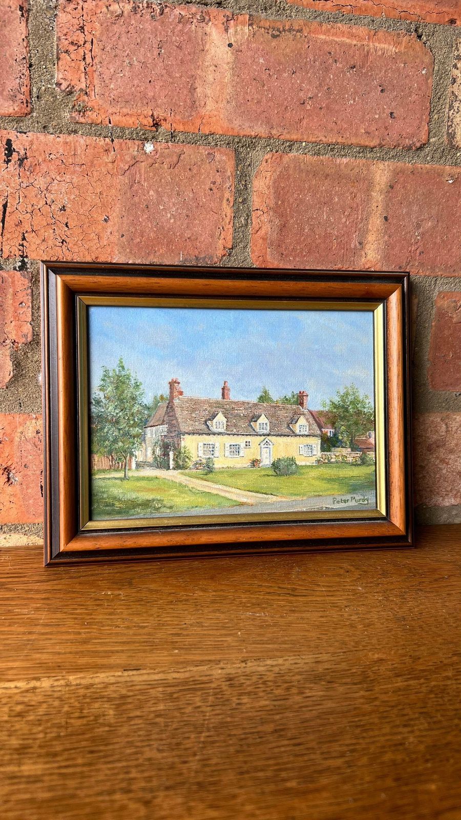 Original Oil Painting “251 The Limes” Cottage House In Brampton, Huntingdon By Peter Purdy