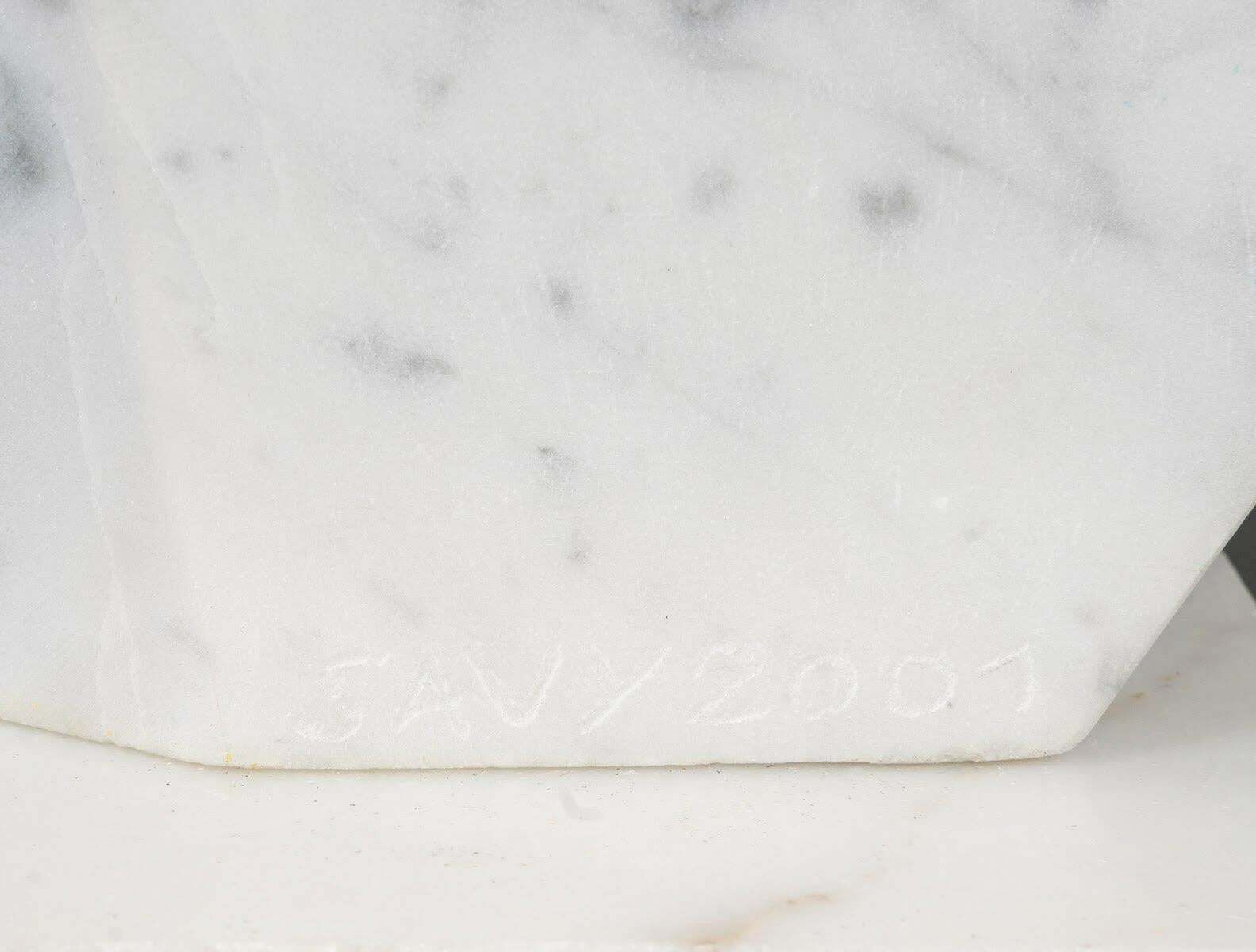 Carrara Marble Sculpture By François Fernandez, Known As Savy, Signed. photo vintage