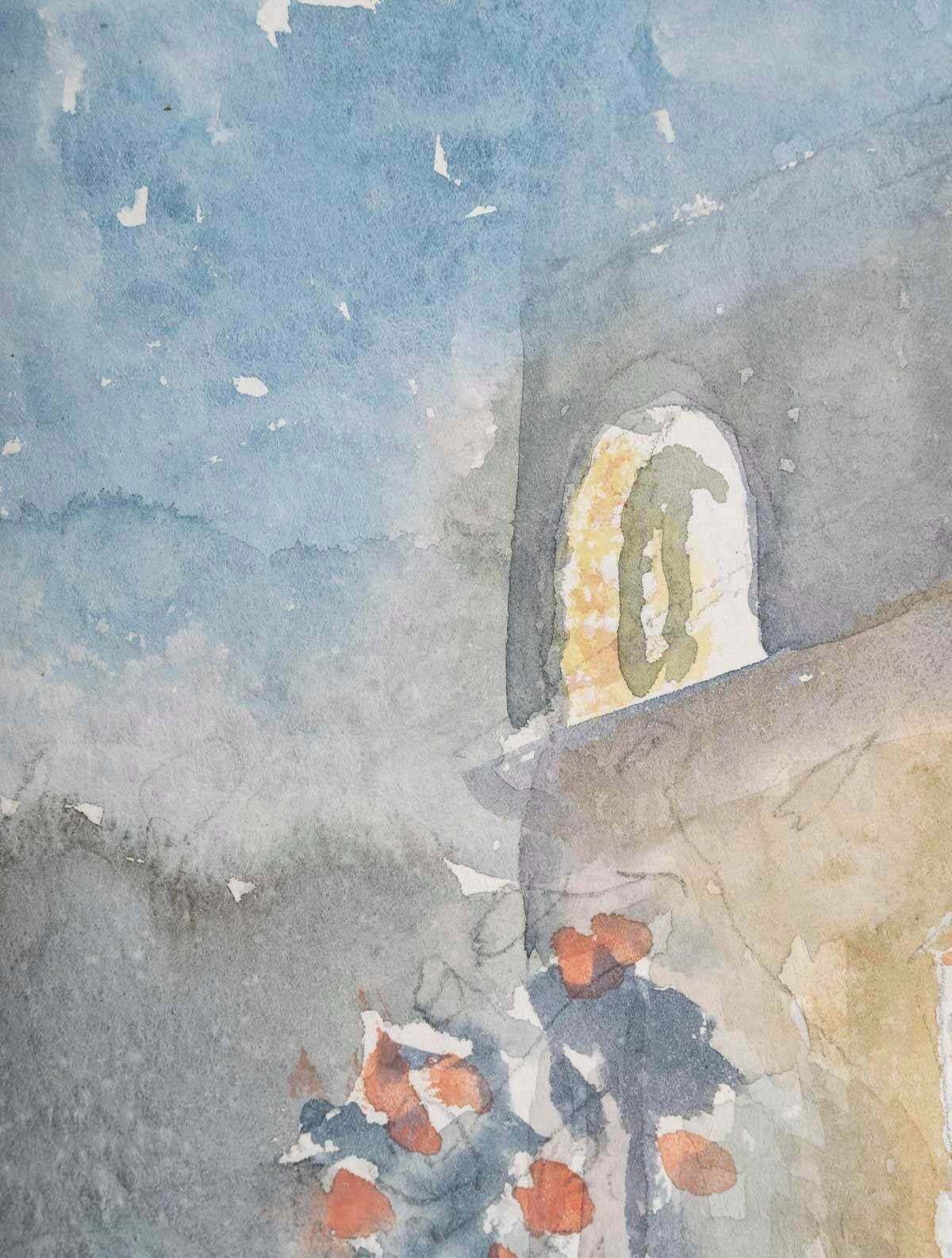 Watercolour Drawing On Paper By Evelyne Luez, 1980 photo 354.0