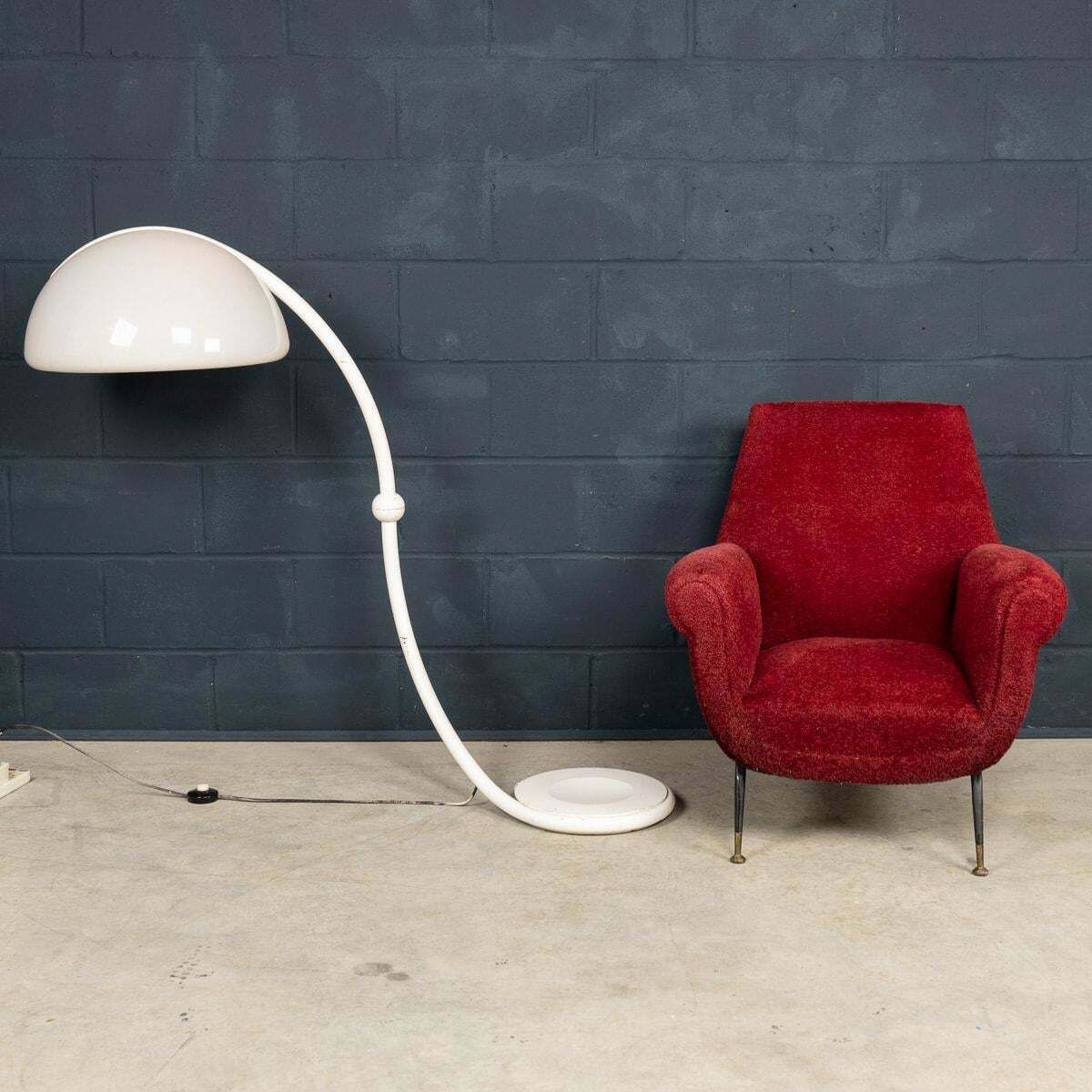 20thc Italian White "Serpente" Floor Lamp By Elio Martinelli For Martinelli Luce photo buy