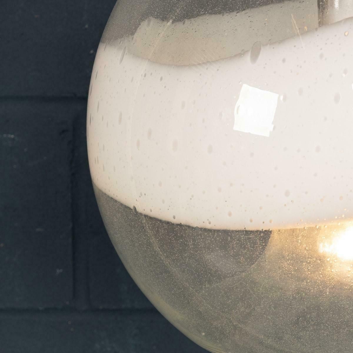 20th Century Italian White & Clear Murano Glass Pendant Lamp C.1970 photo vinterior