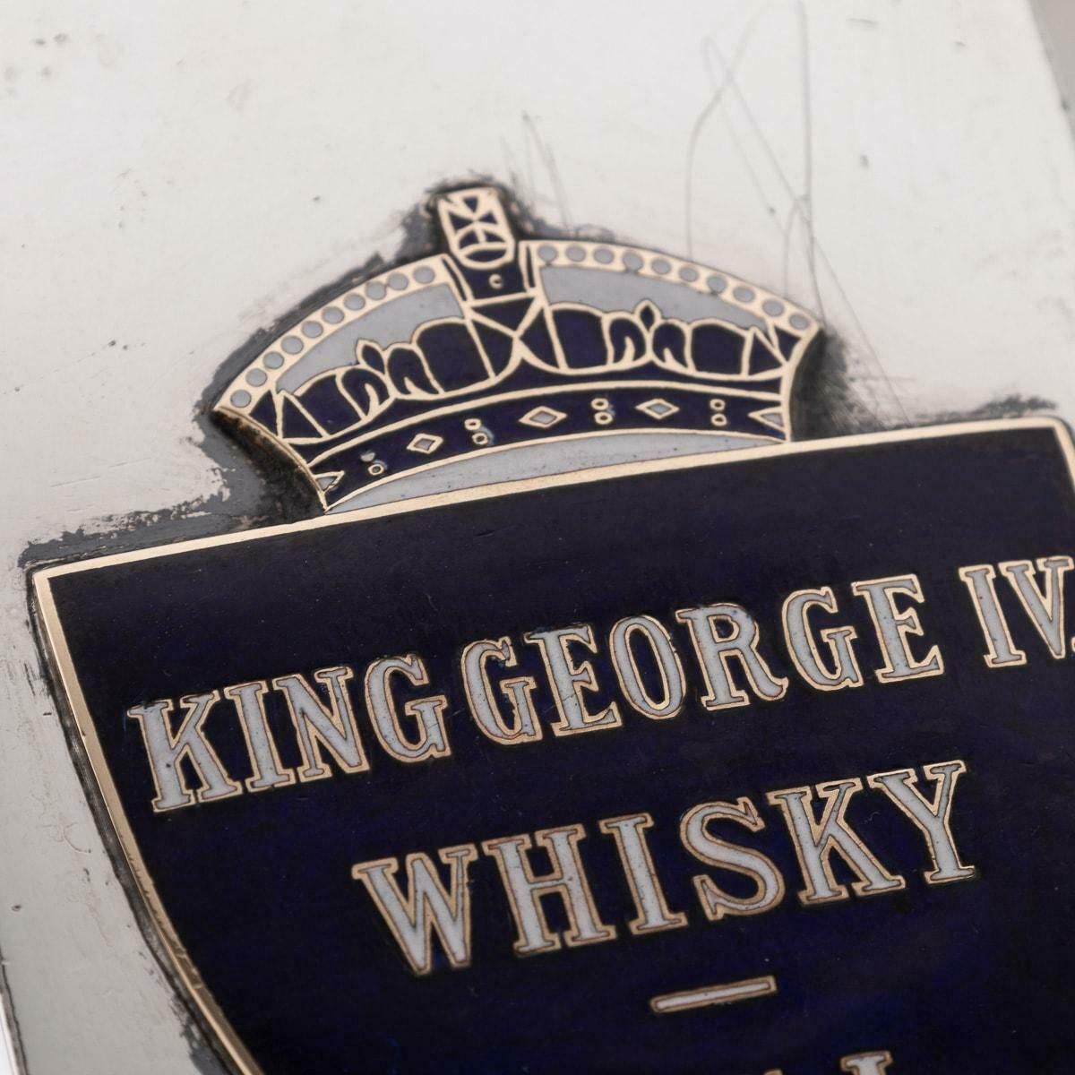 1395.0 Antique 20thc Art Deco Silver Plated & Enamel Water Jug, King George IV Whisky photo