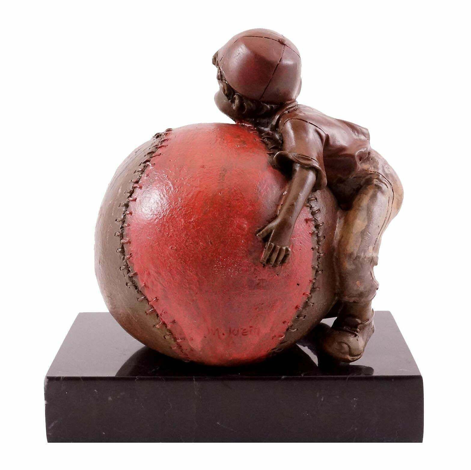 Bronze Sculpture Representing The Child And The Joy Of Baseball, 20th Century. photo 1446.0