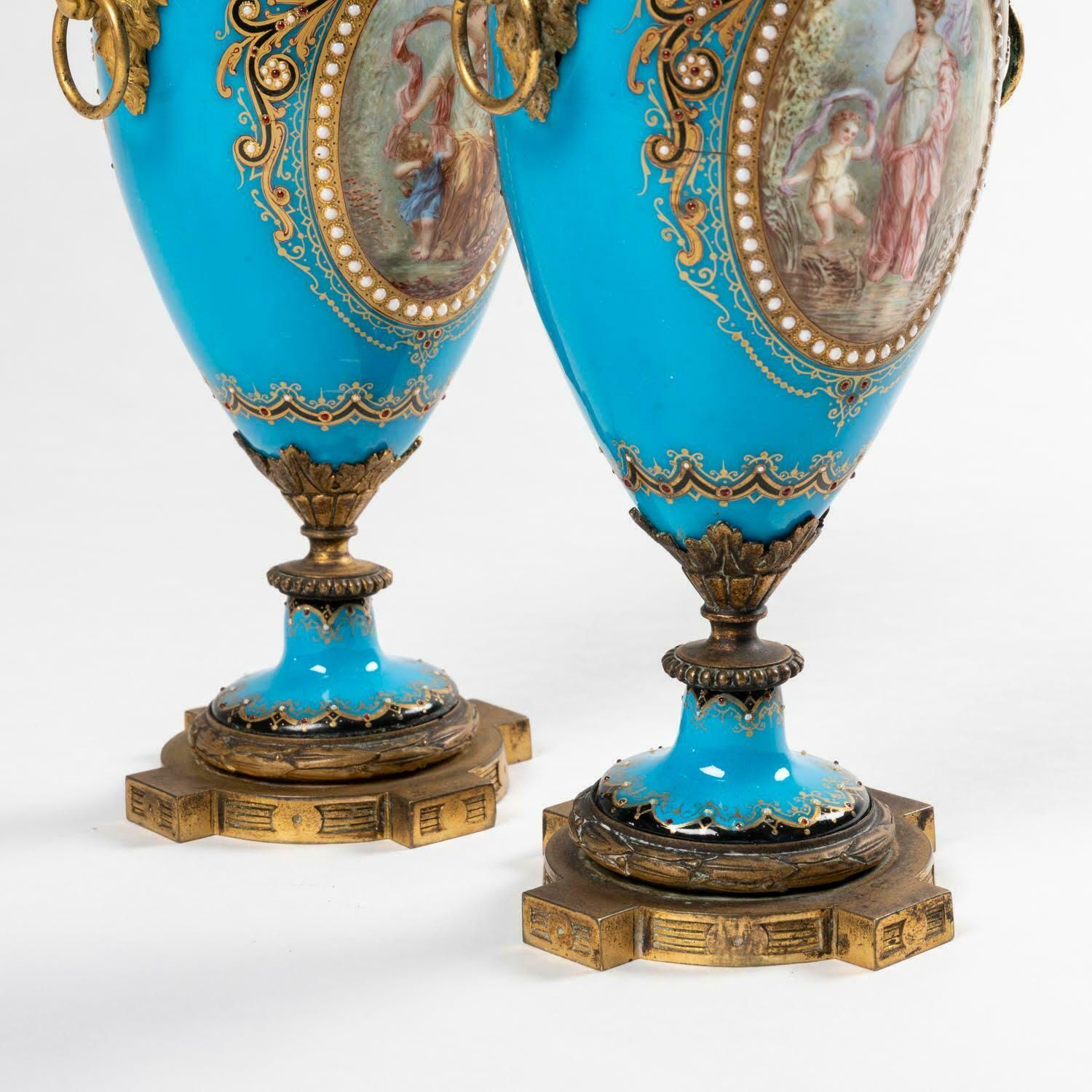 3107.0 A Pair Of Cassolettes Forming Candlesticks, Napoleon III Period. photo