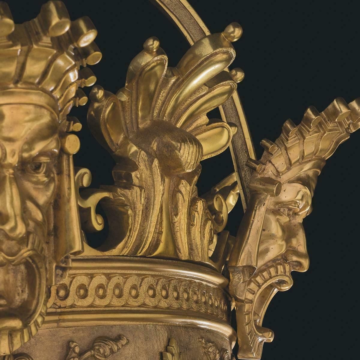 Monumental 20th Century Pair Of French Gilt Bronze & Crystal Lanterns photo vinterior