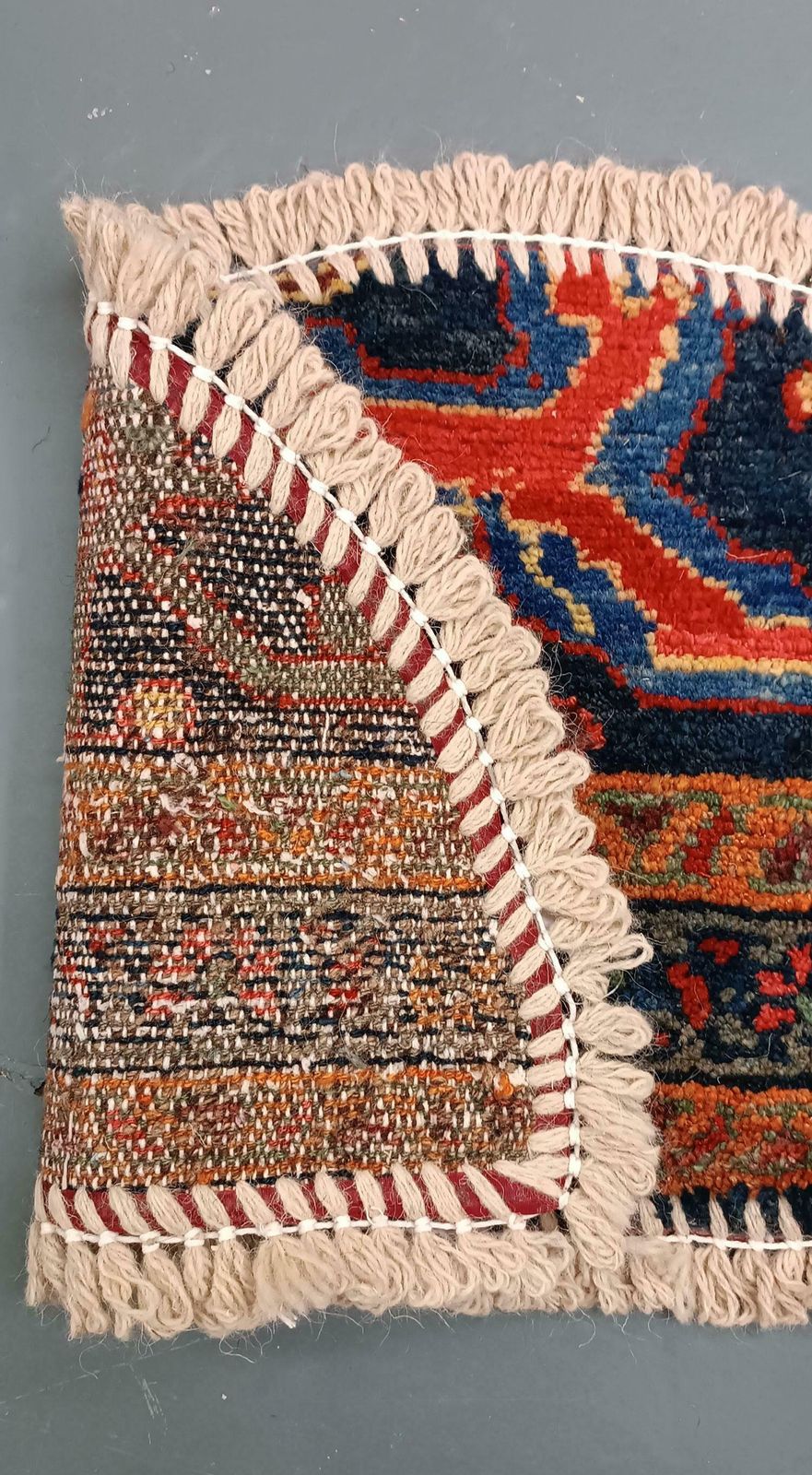Handmade Rug Doormat Oriental Rug Half Circular Interior Carpet Mat Entrance Way photo vinterior