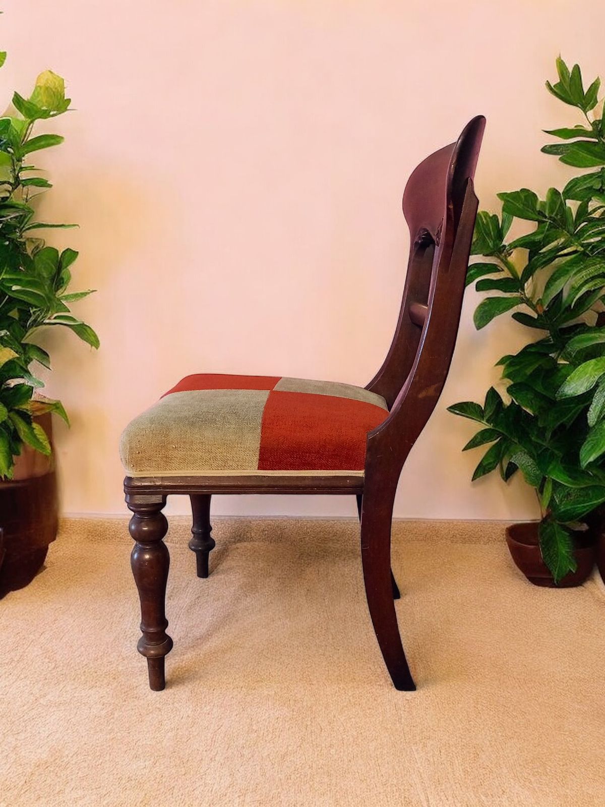 Victorian Mahogany Chair With Turned Legs And Open Back photo buy