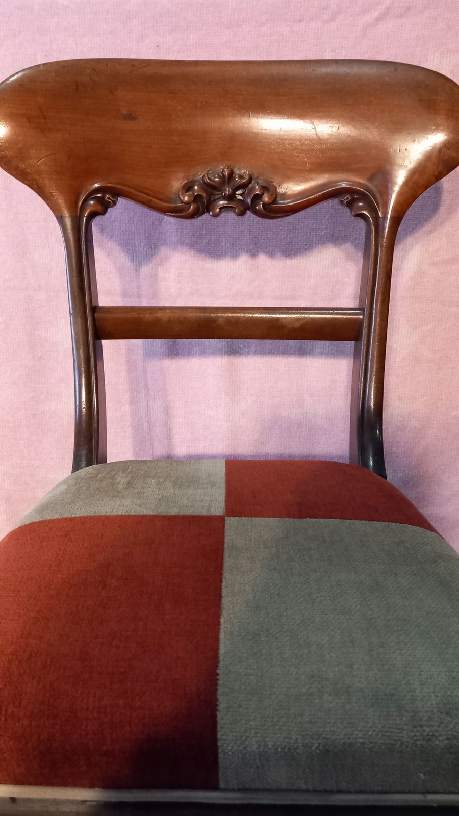 Victorian Mahogany Chair With Turned Legs And Open Back photo vintage