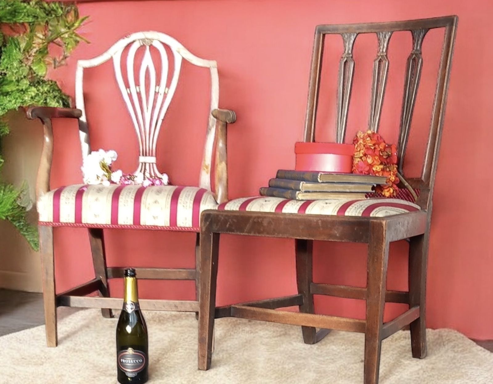 Early Victorian Hepplewhite Style Desk Chair And Two Side Chairs. photo Furniture