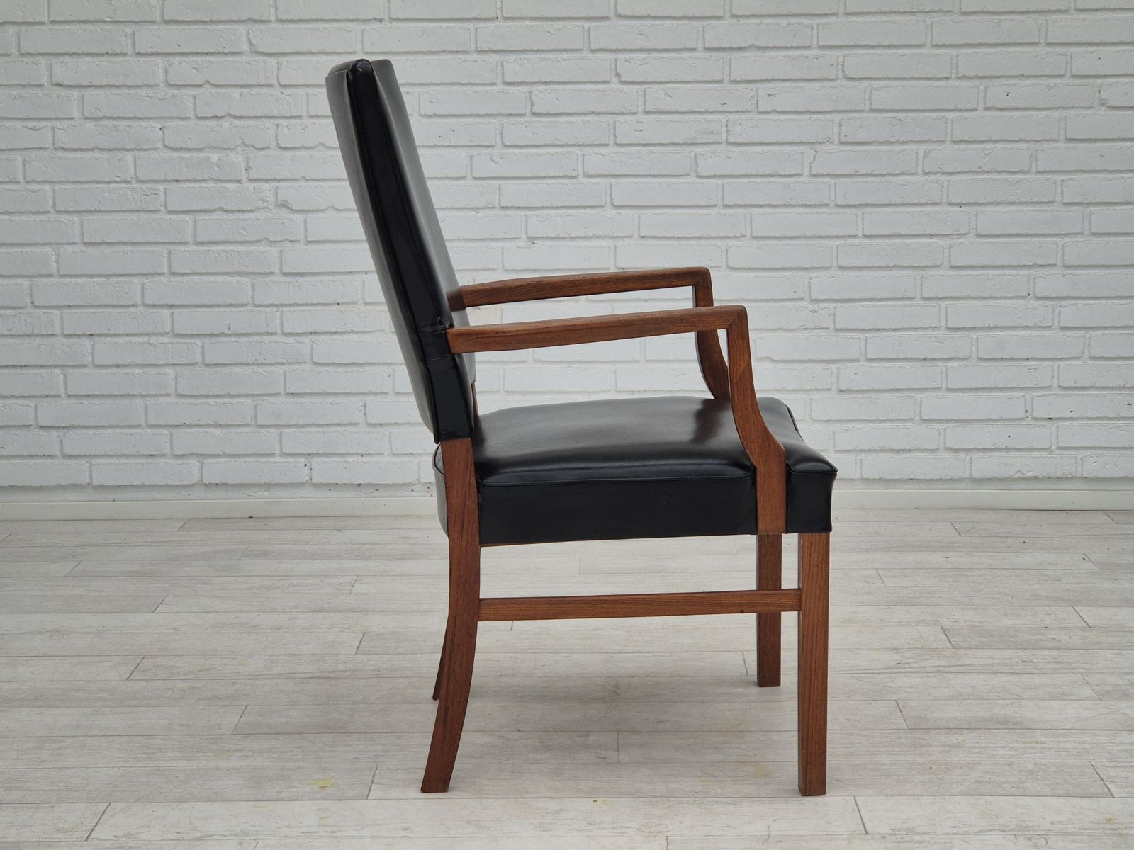 1960s, Danish Armchair, Original Very Good Condition, Teak Wood, Artificial Leather. photo buy