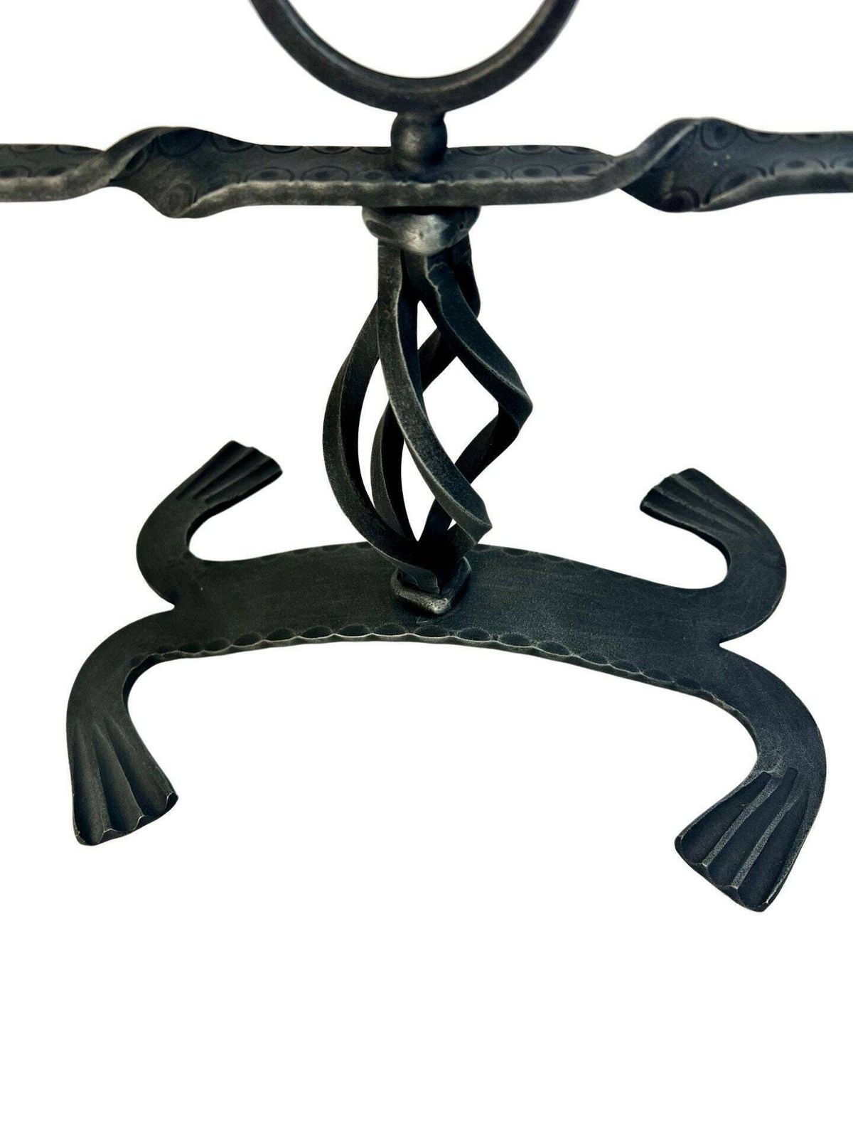 Large 3 Candle Wrought Iron Candle Holder, Altar Candle Holder, Brutalist Gothic, Rustic Candelabra From Switzerland photo Home Decor