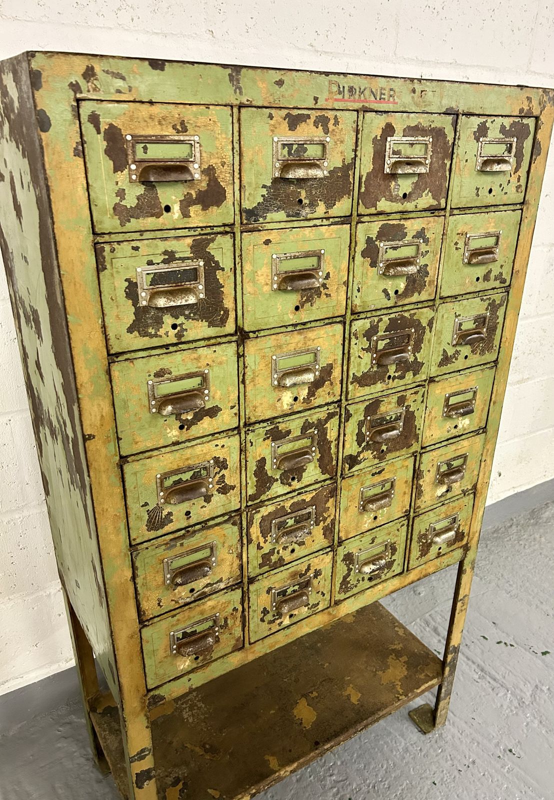 Industrial Bank Of Drawers Filing Chest Painted Metal photo Furniture