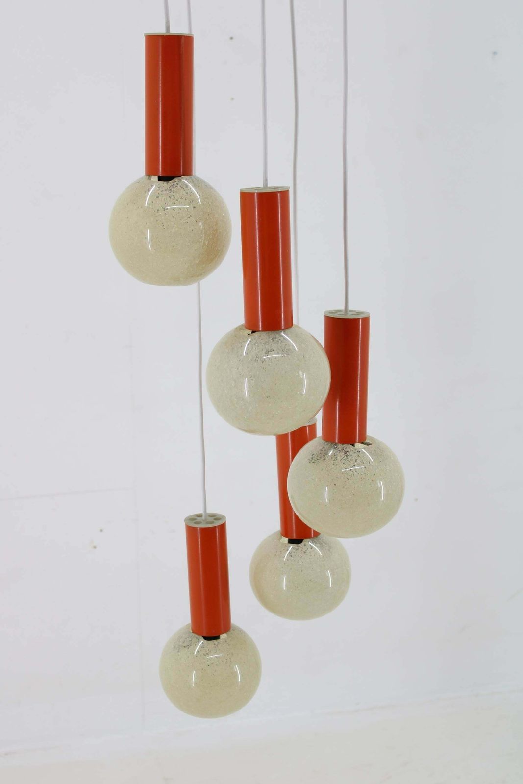 1970s Cascade Chandelier With Plastic Shades, Czechoslovakia photo Lighting