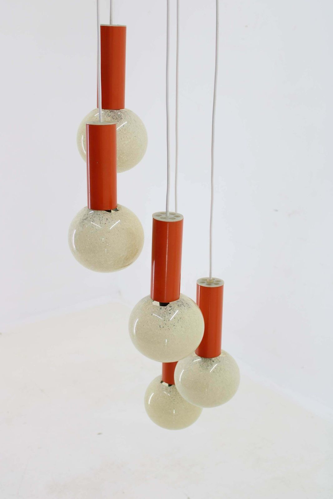 1970s Cascade Chandelier With Plastic Shades, Czechoslovakia photo 388.0