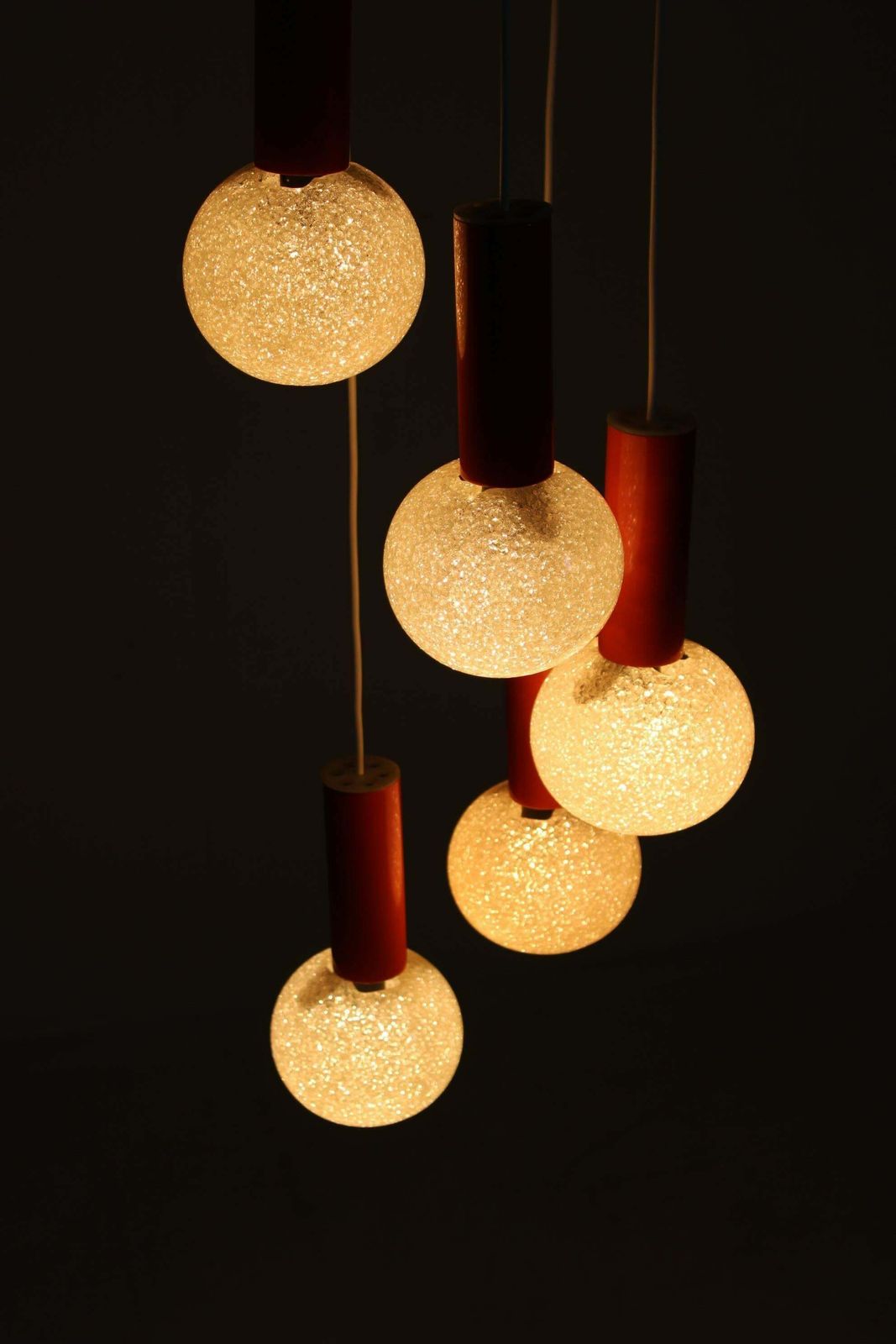 Lighting 1970s Cascade Chandelier With Plastic Shades, Czechoslovakia photo