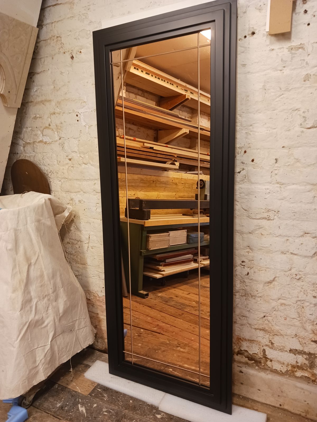 Very Large Art Deco Mirror In New Period Frame