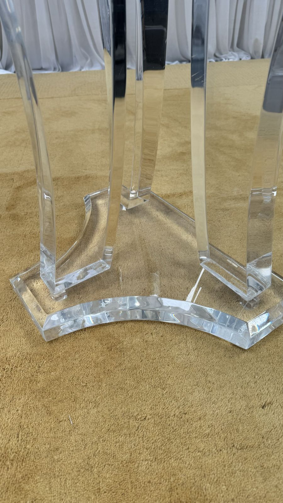 photo furniture Lucite & Glass Dining Table By Jeffrey Bigelow, 1980's, USA.