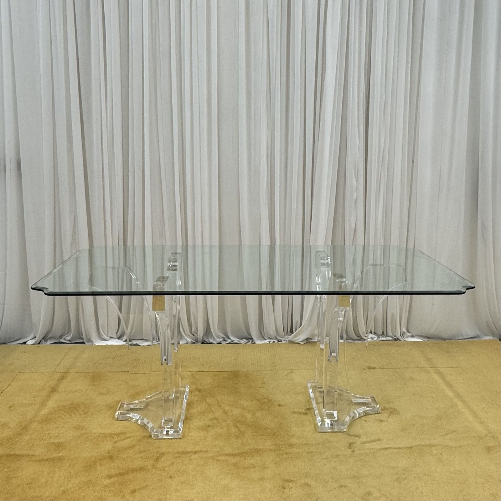 Lucite & Glass Dining Table By Jeffrey Bigelow, 1980's, USA.