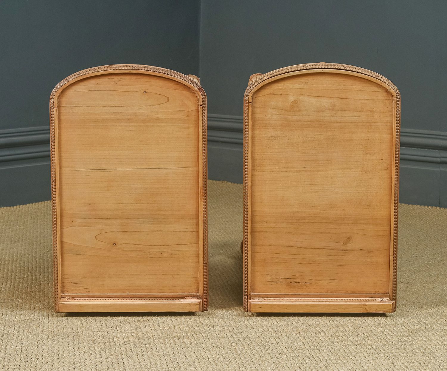 Italian 19th Century Renaissance Beech Lime Washed Beside Tables Cabinets Nightstands (Circa 1870) photo 2150.0