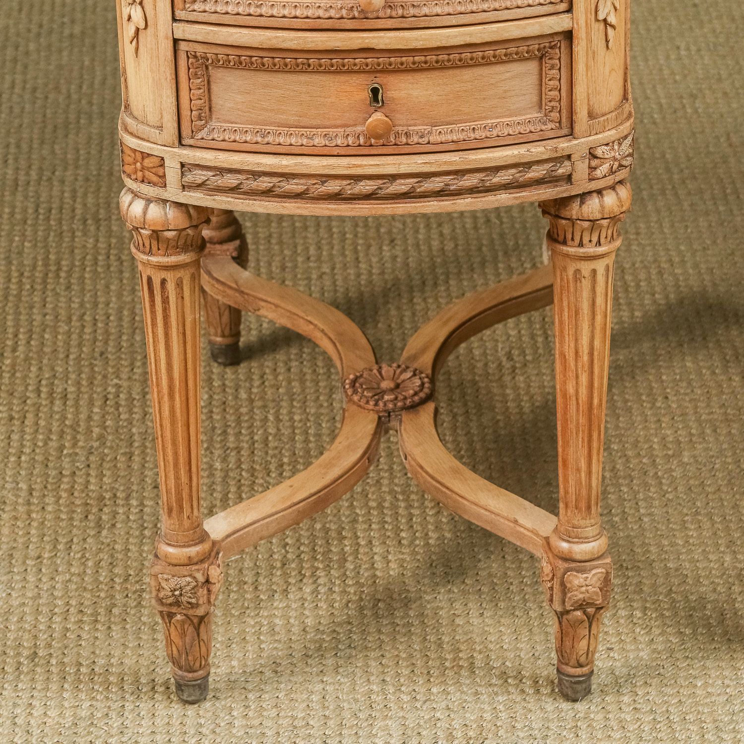 Furniture Italian 19th Century Renaissance Beech Lime Washed Beside Tables Cabinets Nightstands (Circa 1870) photo