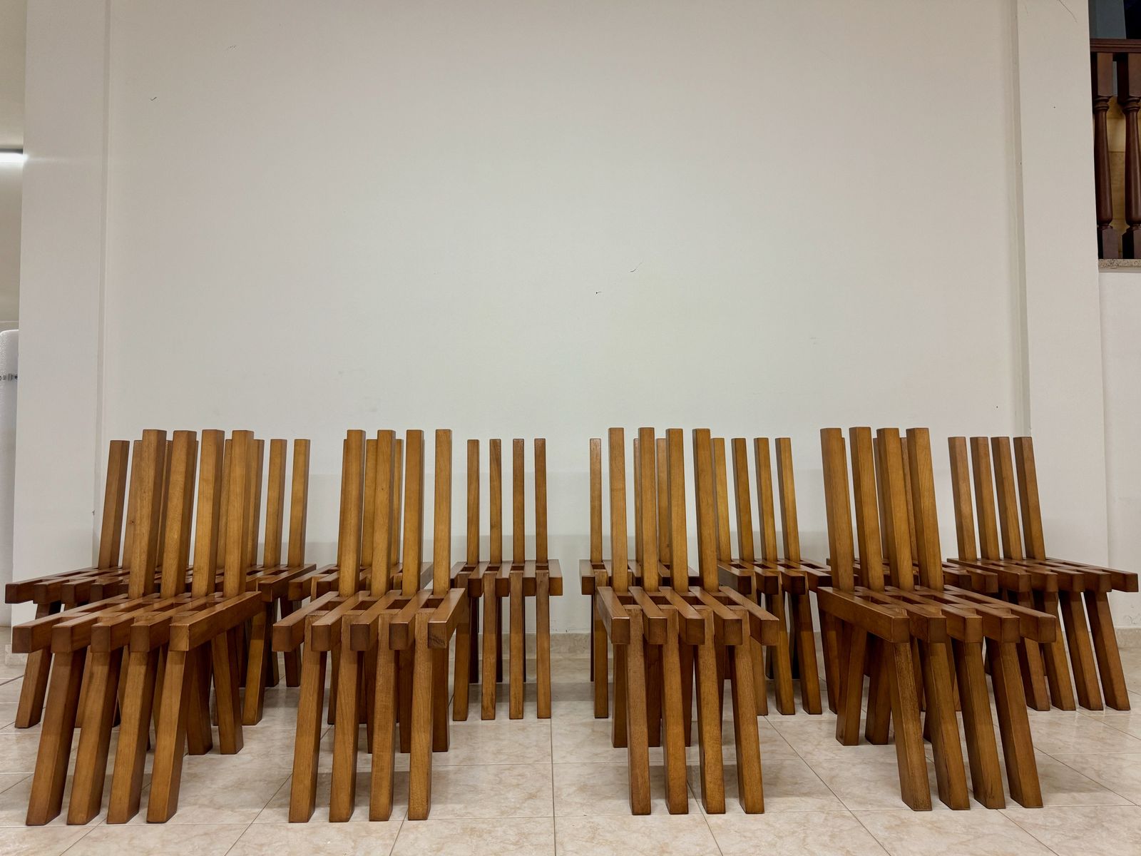 Set Of Twelve Brutalist Dining Chairs In Outrageous Style photo furniture