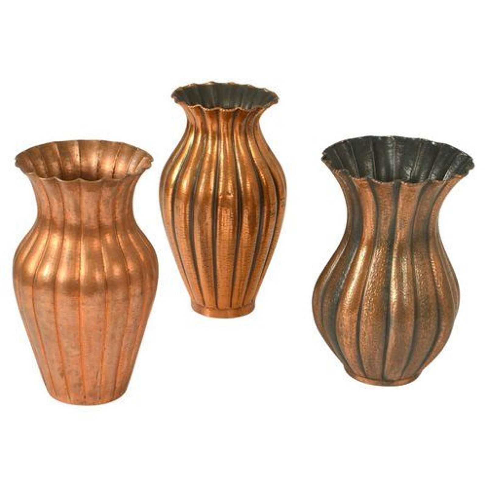 Set Of Large Copper Amphora Vases By Egidio Casagrande, Italy 1950's