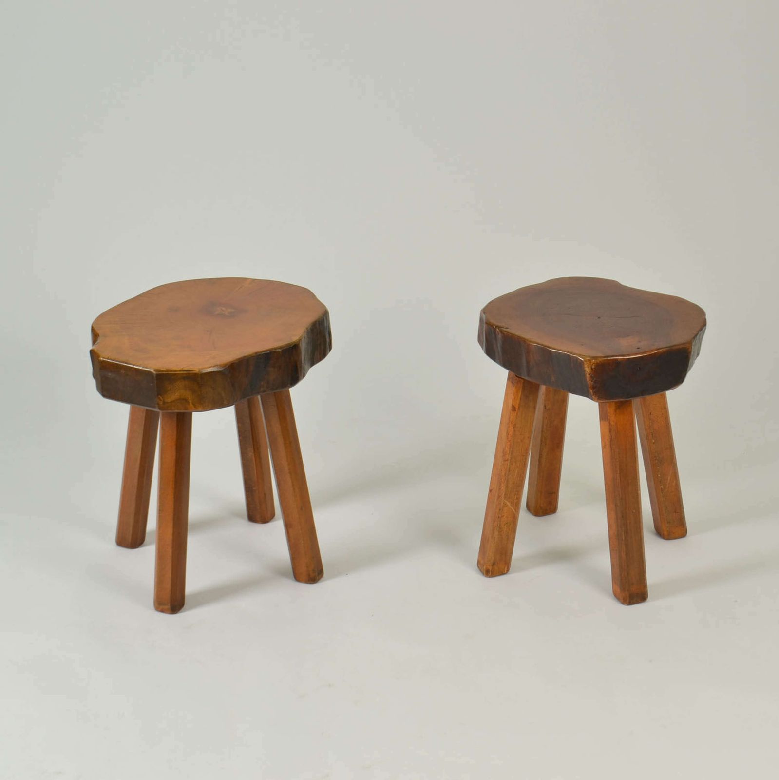 1970s Burl Wood Pair Of Side Tables photo for sale