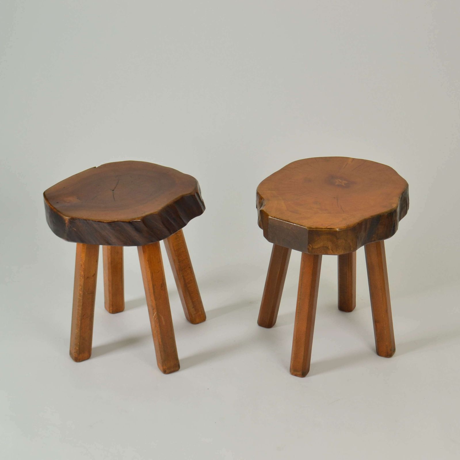 1970s Burl Wood Pair Of Side Tables photo Furniture