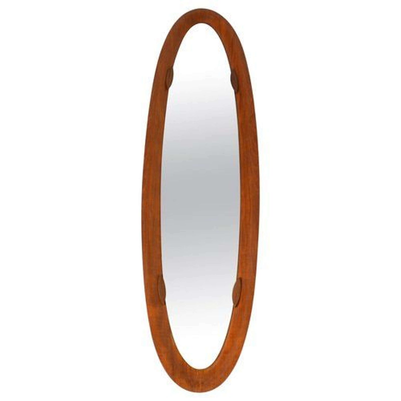 Italian Oval Ply Wood Mirror By Franco Campo & Carlo Graffi