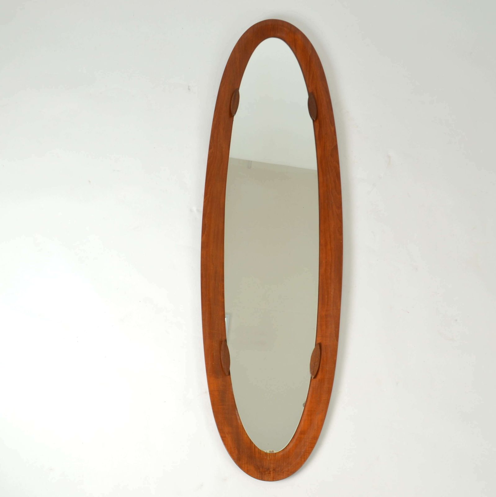 Italian Oval Ply Wood Mirror By Franco Campo & Carlo Graffi photo furniture