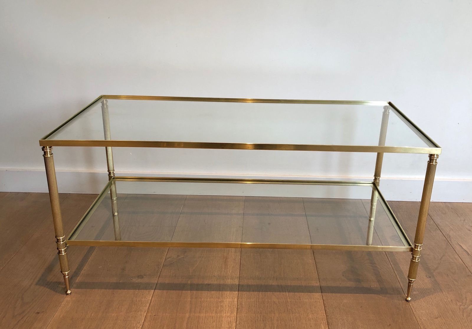 Brass Rectangular Coffee Table In The Style Of Maison Jansen. Circa 1940 photo furniture